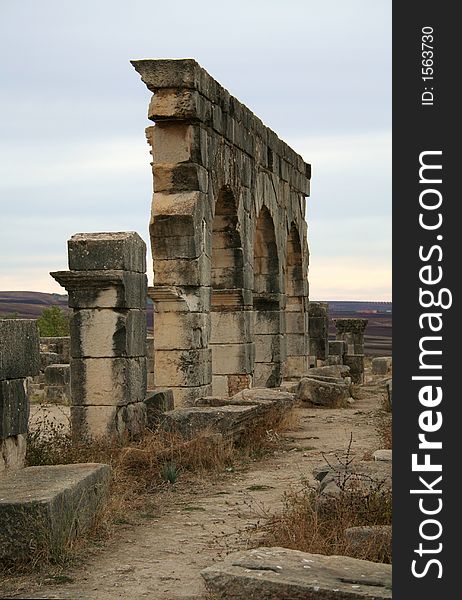 Ruins of Roman ancient city in Volubilis (Morocco). Ruins of Roman ancient city in Volubilis (Morocco)