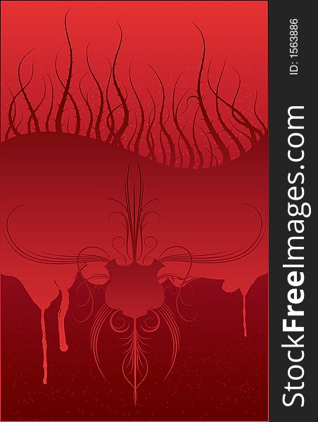 Abstract background with blood and burr, vector illustration. Abstract background with blood and burr, vector illustration