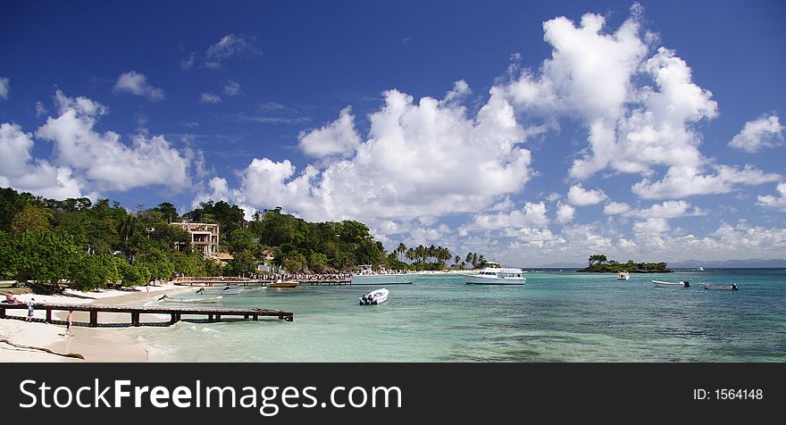 Panorama of a tropical beach. Panorama of a tropical beach