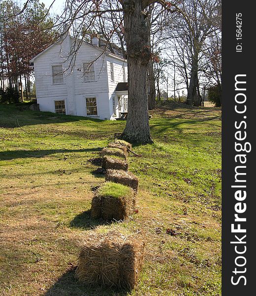 An old white house in rural North Carolina. An old white house in rural North Carolina