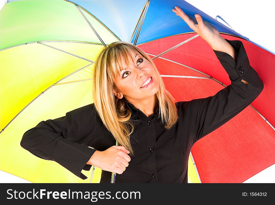 Young girl with umbrella