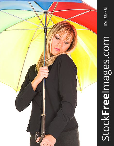 Young girl with umbrella