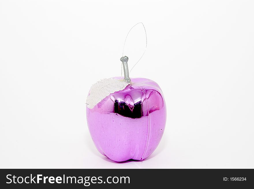 Pink tree decoration apple Christmas with white background. Pink tree decoration apple Christmas with white background