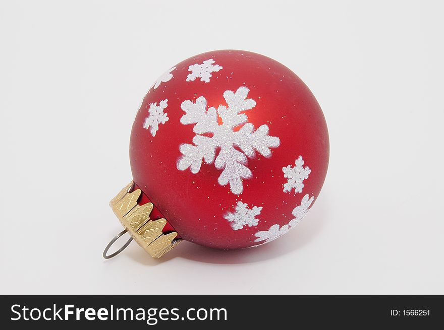 Red star Christmas ball with white background