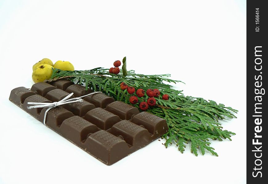 Christmas chocolate(cocoa,sugar andnut). Christmas chocolate(cocoa,sugar andnut)