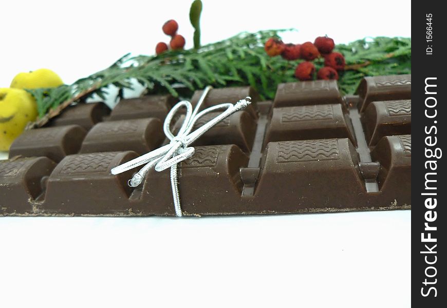 Christmas chocolate(cocoa,sugar andnut). Christmas chocolate(cocoa,sugar andnut)