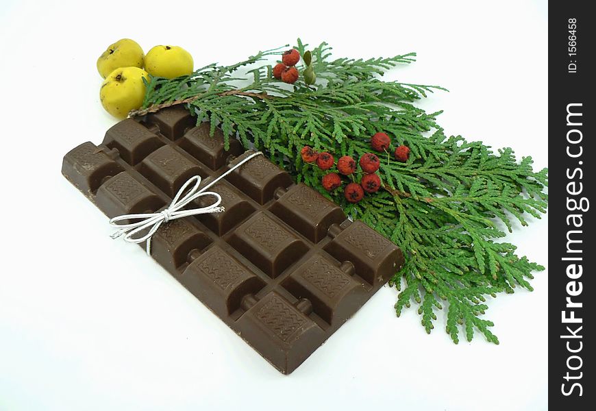 Christmas chocolate(cocoa,sugar andnut). Christmas chocolate(cocoa,sugar andnut)