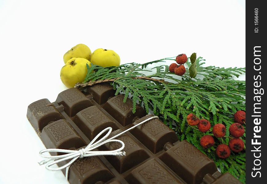 Christmas chocolate(cocoa,sugar andnut). Christmas chocolate(cocoa,sugar andnut)