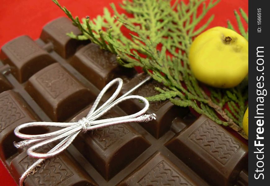 Christmas chocolate(cocoa,sugar andnut)