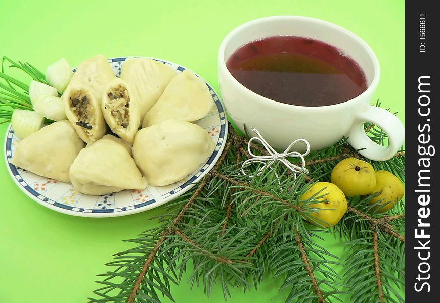 Christmas food (soup,christmas tree,all white