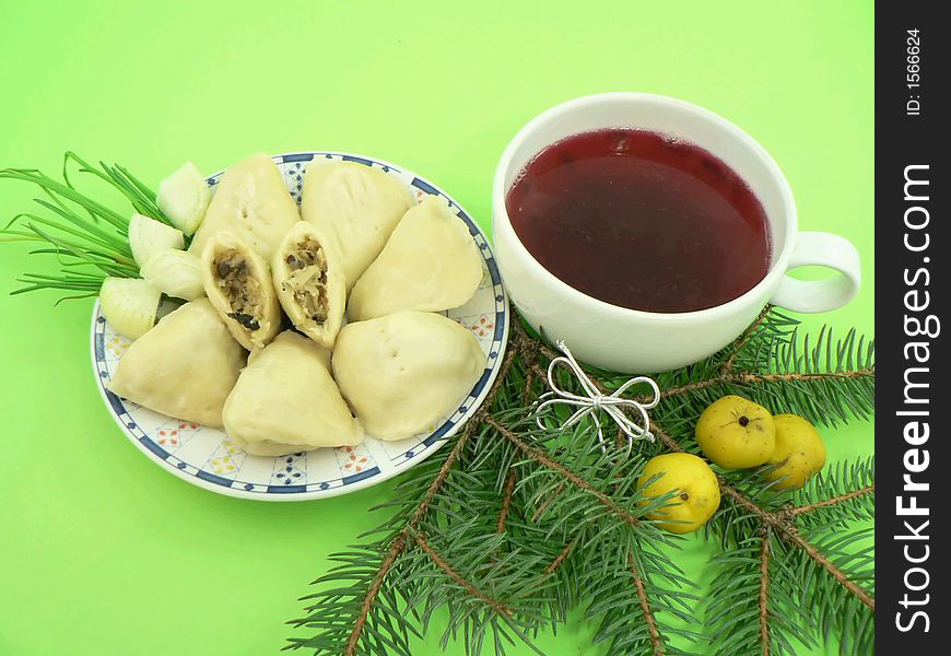 Christmas food (soup,christmas tree,all white