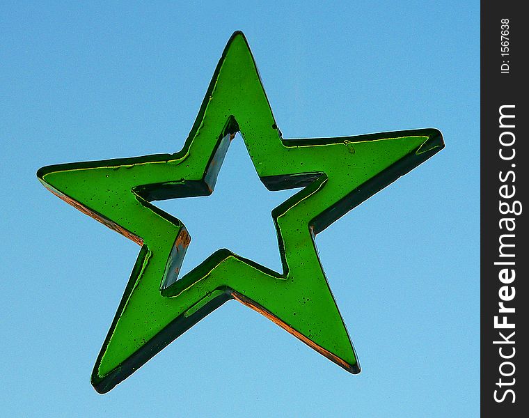 Green Star made of plastics