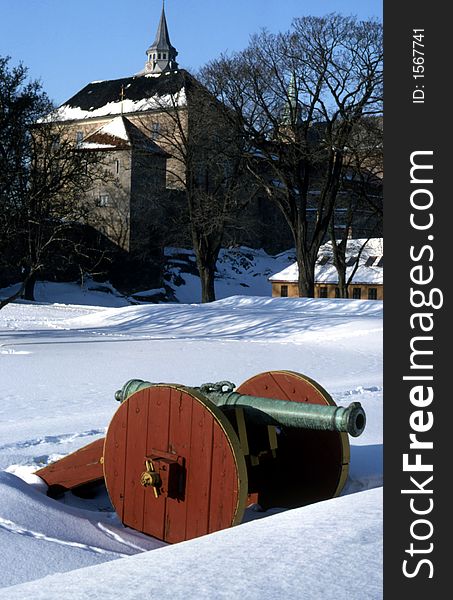 Canon at Akershus fortress in Oslo.