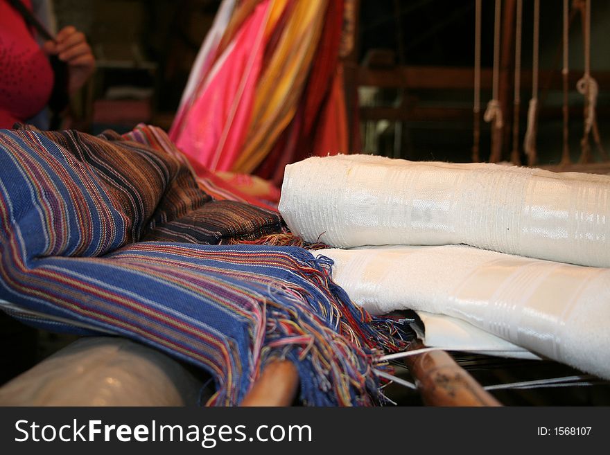 Scarfs made in old spinning mill in Fes (Morocco)