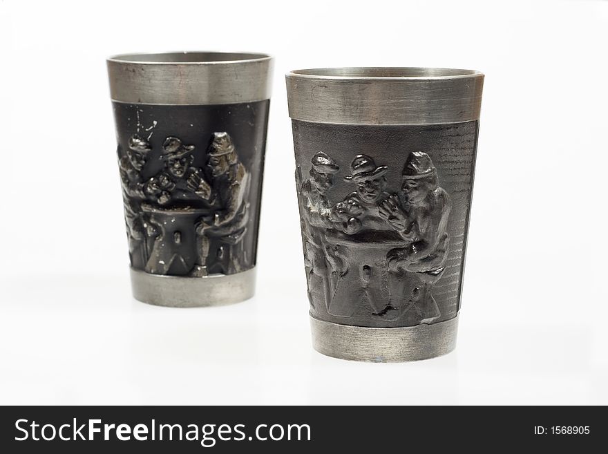 Brass Old Beakers Isolated