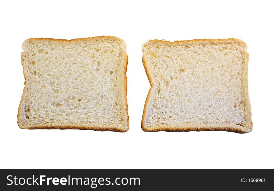 Sliced bread isolated on white background