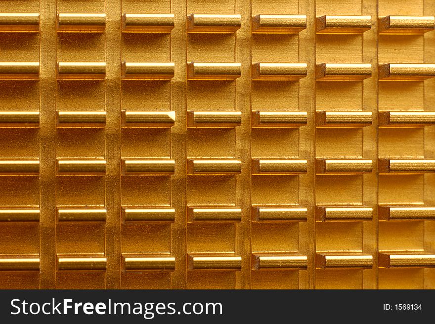 Golden radiator abstract macro texture. Golden radiator abstract macro texture