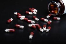 The Tablets Scattered On A Table Royalty Free Stock Photography The Tablets Scattered On A Table Royalty Free Stock Photography