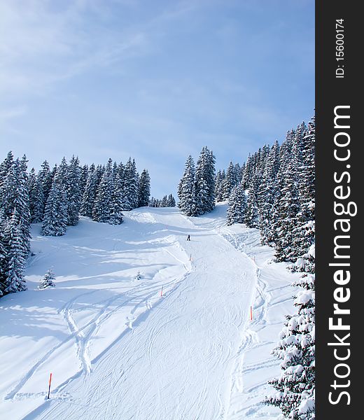 Slope on the skiing resort Elm. Switzerland. Slope on the skiing resort Elm. Switzerland