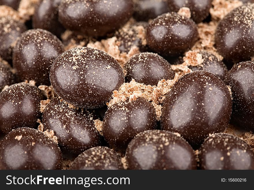 Chocolate balls with chocolate crumbs. Chocolate balls with chocolate crumbs