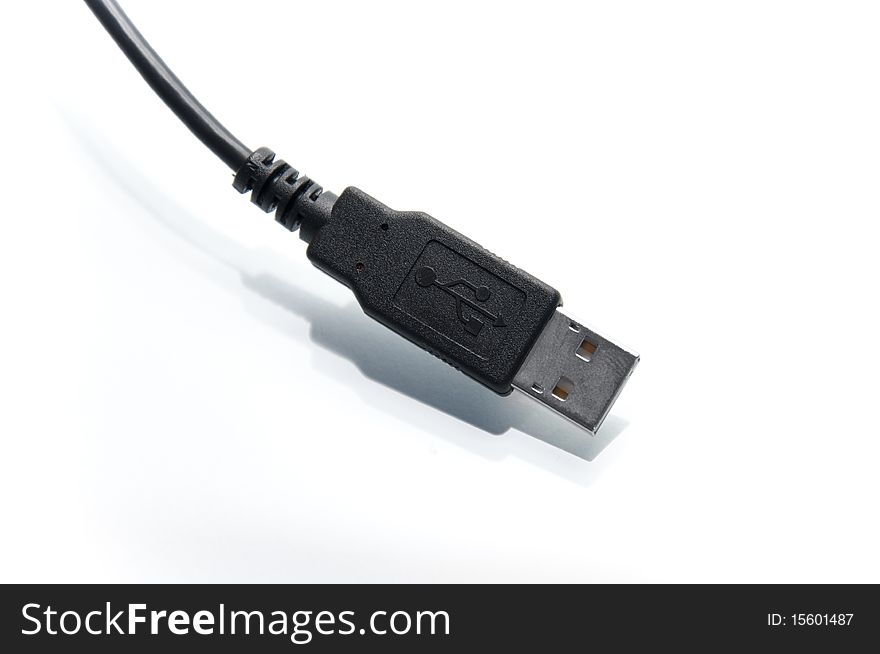 Black USB Plug Cable Wire