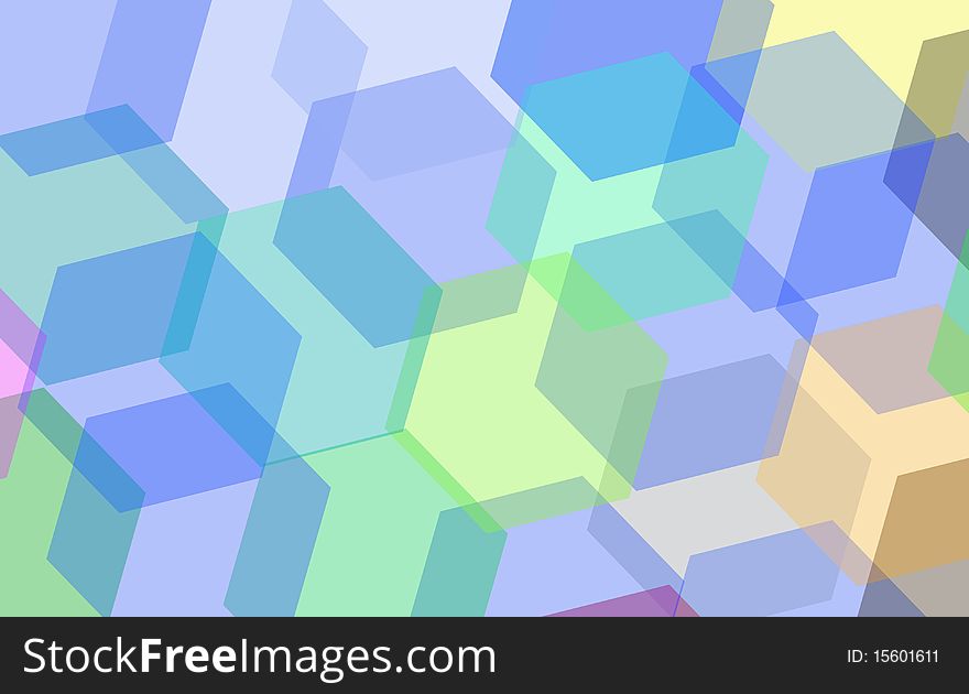 Colorful transparent background with squares