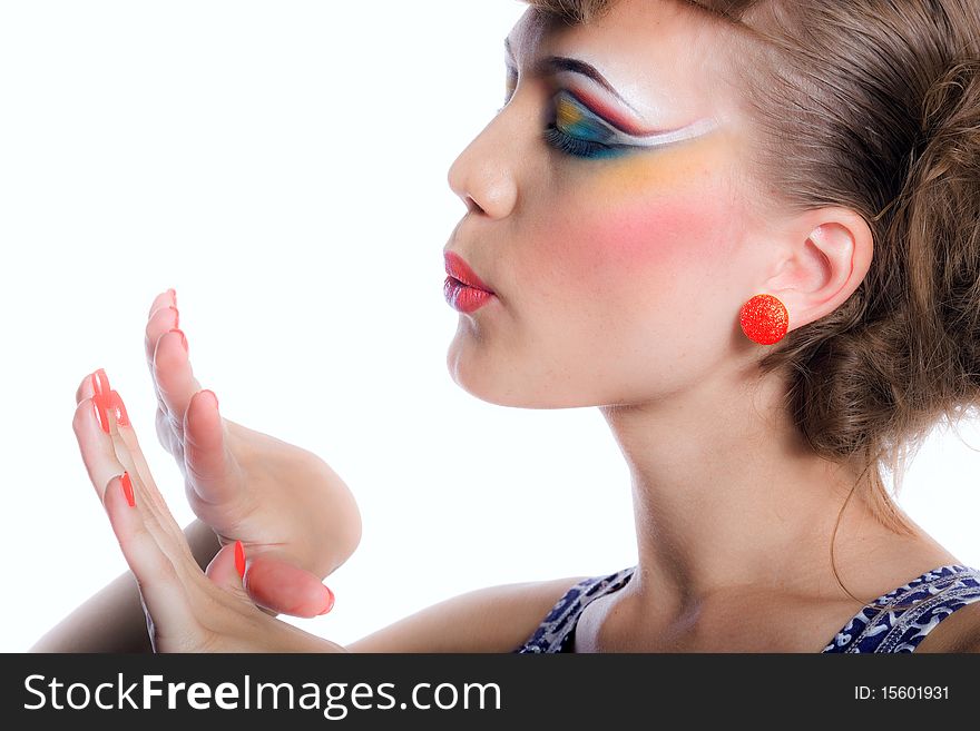 Portrait of beautiful girl with make-up. Portrait of beautiful girl with make-up