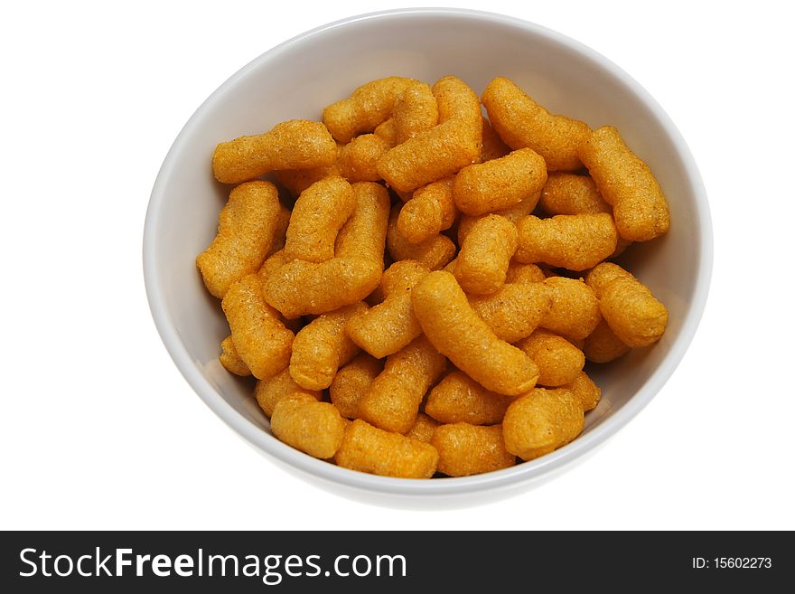 Cup of snack, isolated over white background