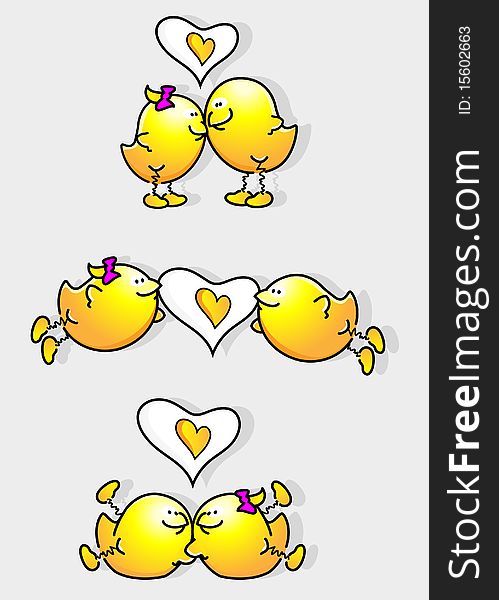 Some funny birds in love. Good for valentines day, mothers day and other occasions full of love. File includes clipping path. Some funny birds in love. Good for valentines day, mothers day and other occasions full of love. File includes clipping path.