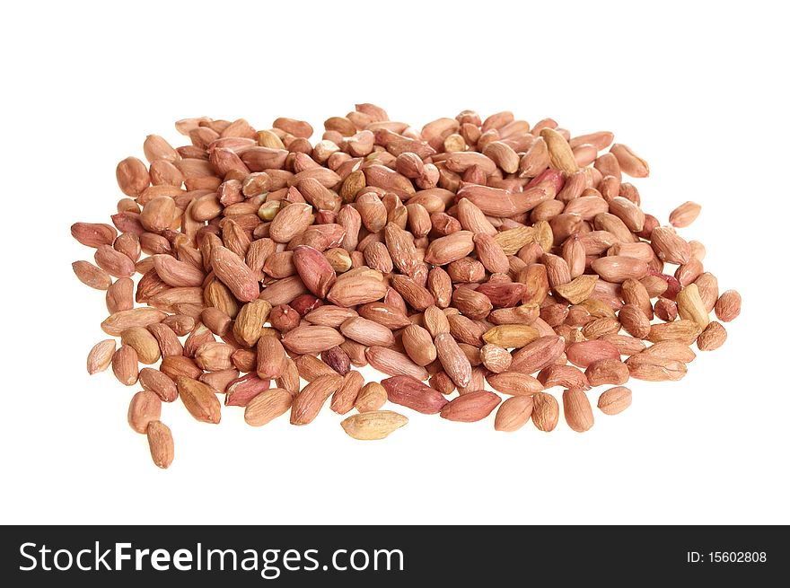 Peanuts solated on white background