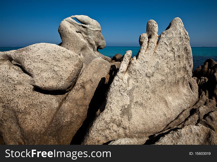 Ock from the curious shape of a swan on the south coast of Sardinia, Italy. Ock from the curious shape of a swan on the south coast of Sardinia, Italy