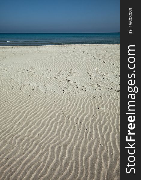 A beach of fine sand in the wild south of Sardinia. A beach of fine sand in the wild south of Sardinia