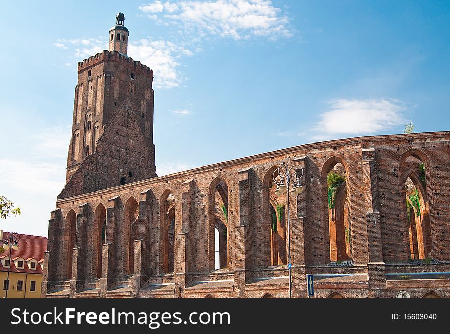 Ruins of gothic cathedral in Gubin (Poland)