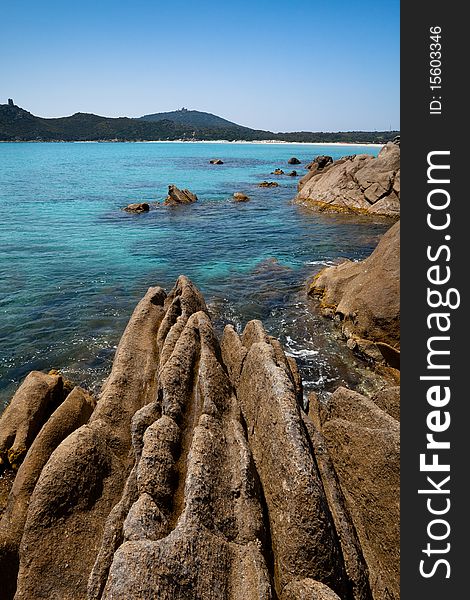 A rock resembling the prow of a boat that arrives on the south coast of Sardinia. A rock resembling the prow of a boat that arrives on the south coast of Sardinia