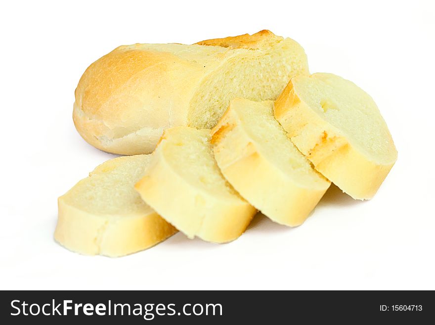 Baguette with sliced isolated