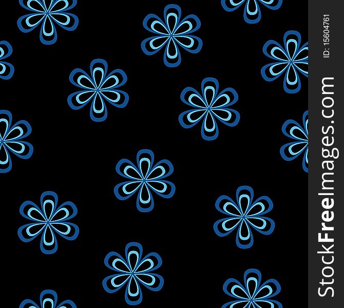 It is black pattern with blue flowers