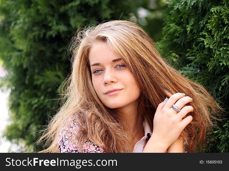 Beautiful young woman. Outdoor portrait