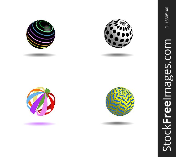 Color balls on white background. Color balls on white background.