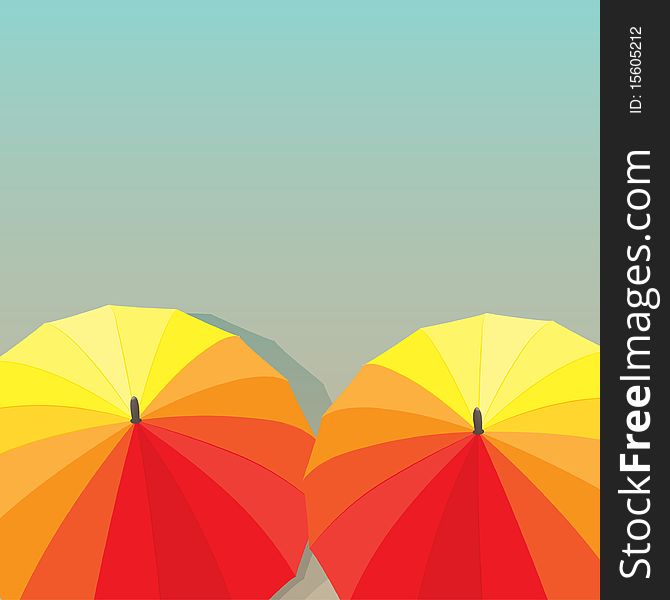 Colored autumn Umbrellas. Vector illustration