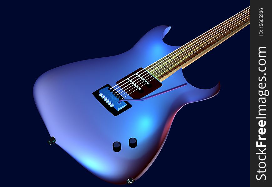 An Electric Guitar musical instrument created in 3D