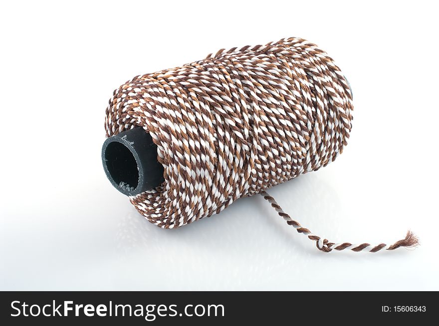 Clew of twine isolated on white background