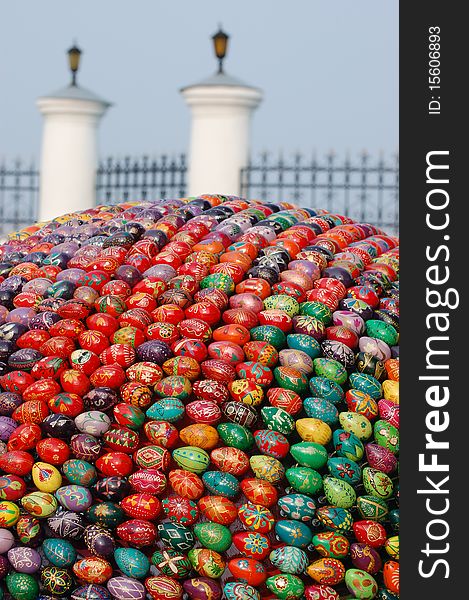 Easter eggs  monument.Kiev-Pechersk Lavra monastery in Kiev. Ukraine (Malorussia)