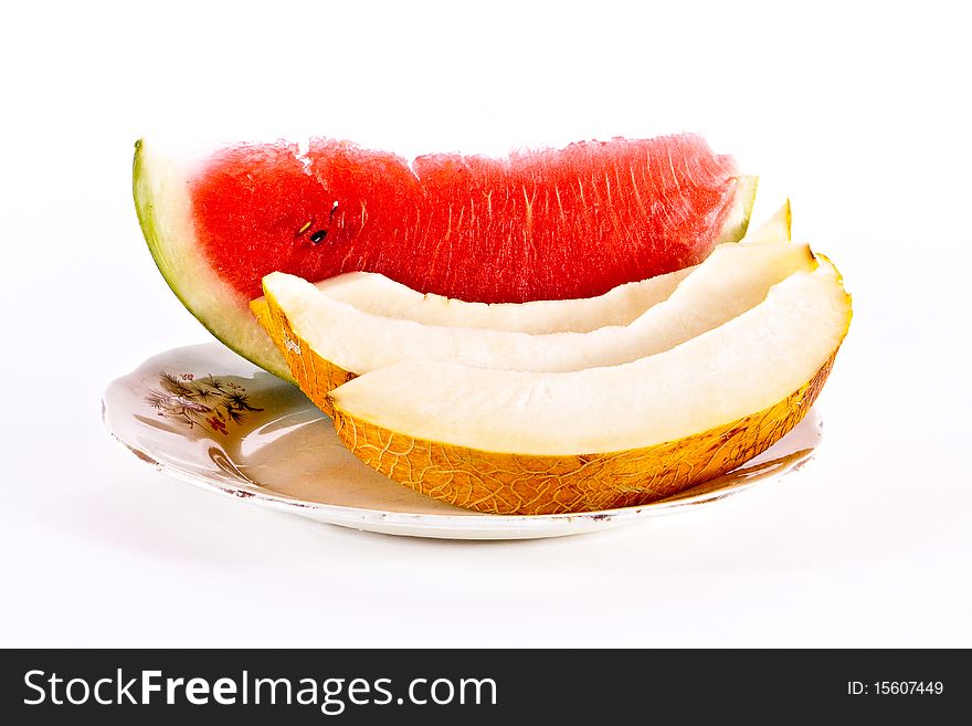 Water-melon and melon pieces