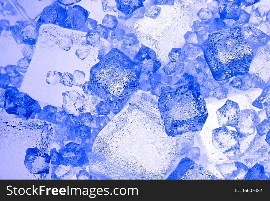 Background with blue ice cube