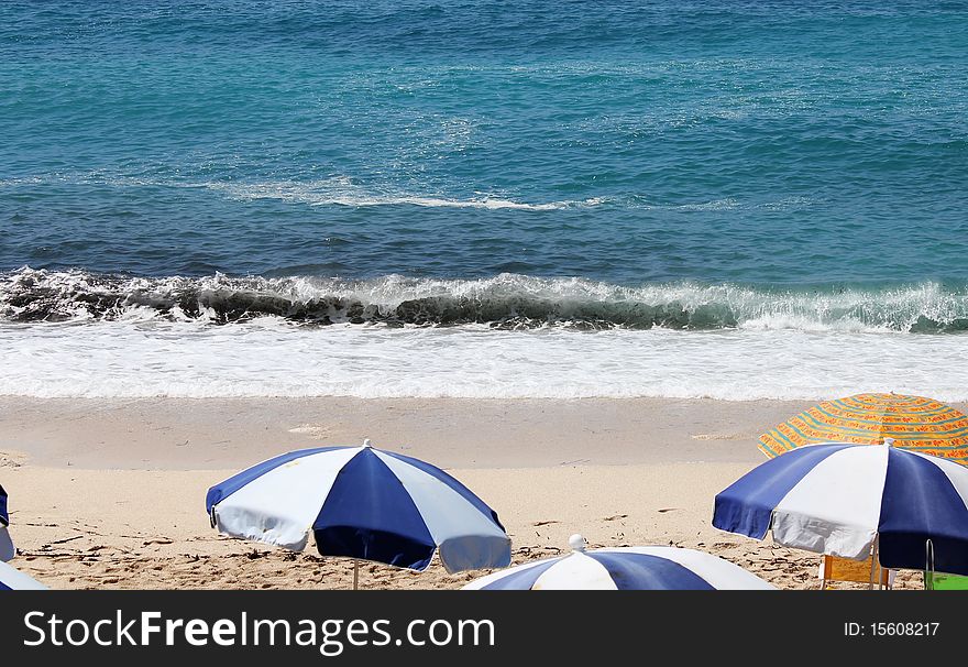 Wave At A Golden Beach Kefalonia Island In Greece