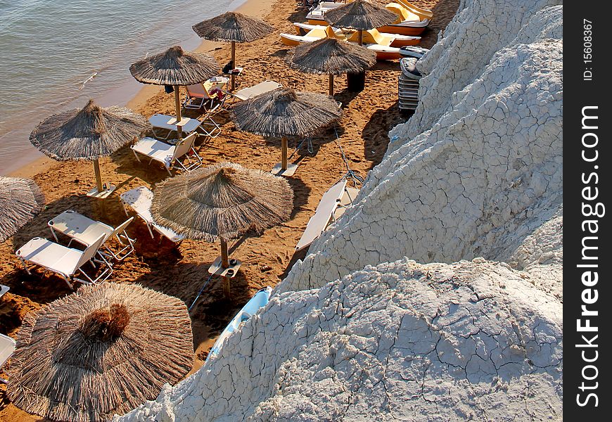 Golden xi beach in kefalonia island in greece
