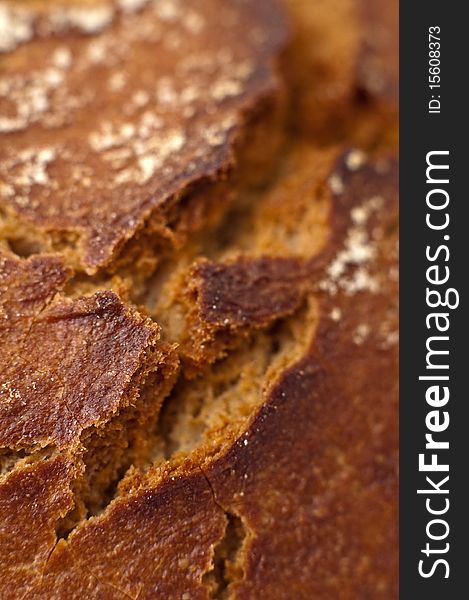 Brown bread detail, vertical photo, shallow depth of view