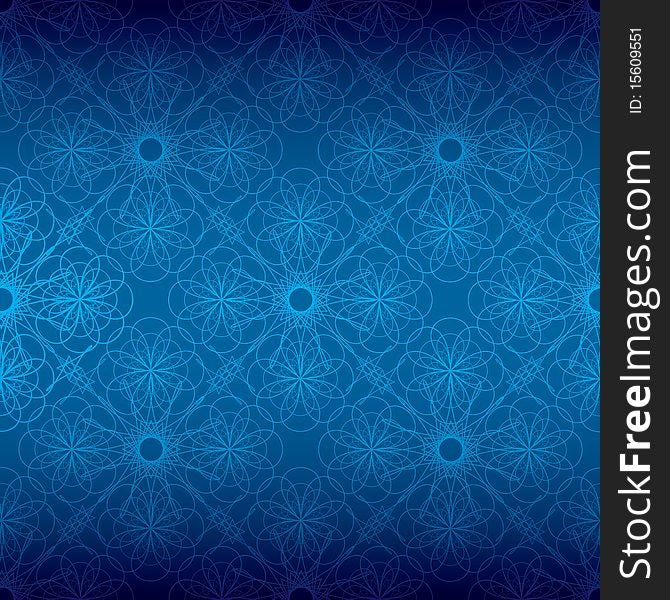 Shades of different blues with seamless floral spiral background pattern. Shades of different blues with seamless floral spiral background pattern