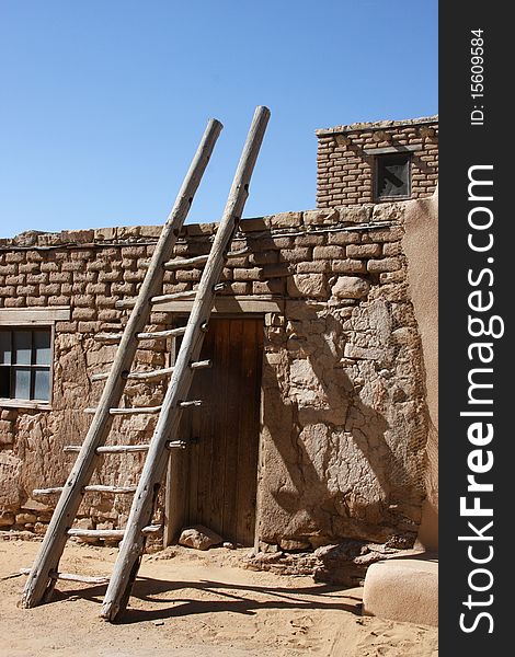 Ancient Indian Pueblo Kiva Ladders.