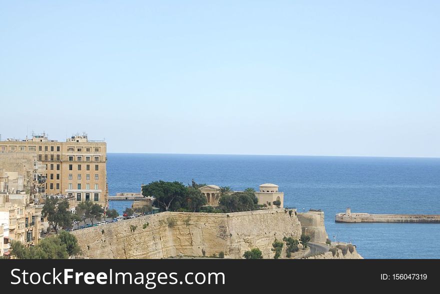 Sea, Fortification, Promontory, Wall